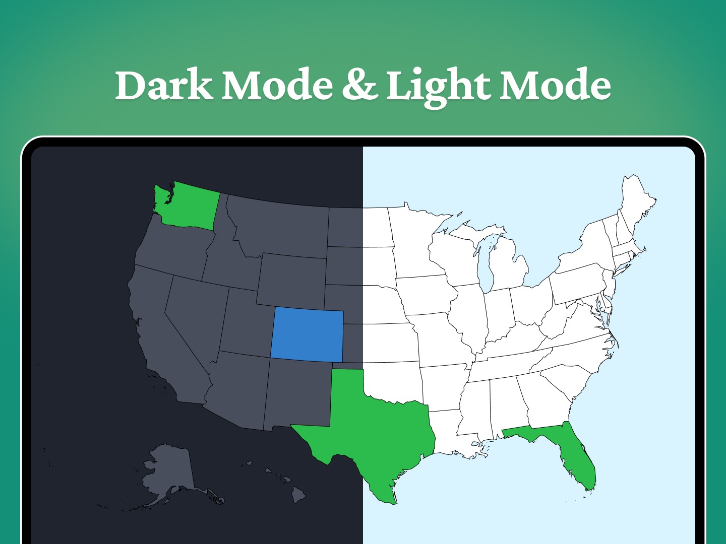 Dark Mode and Light Mode options