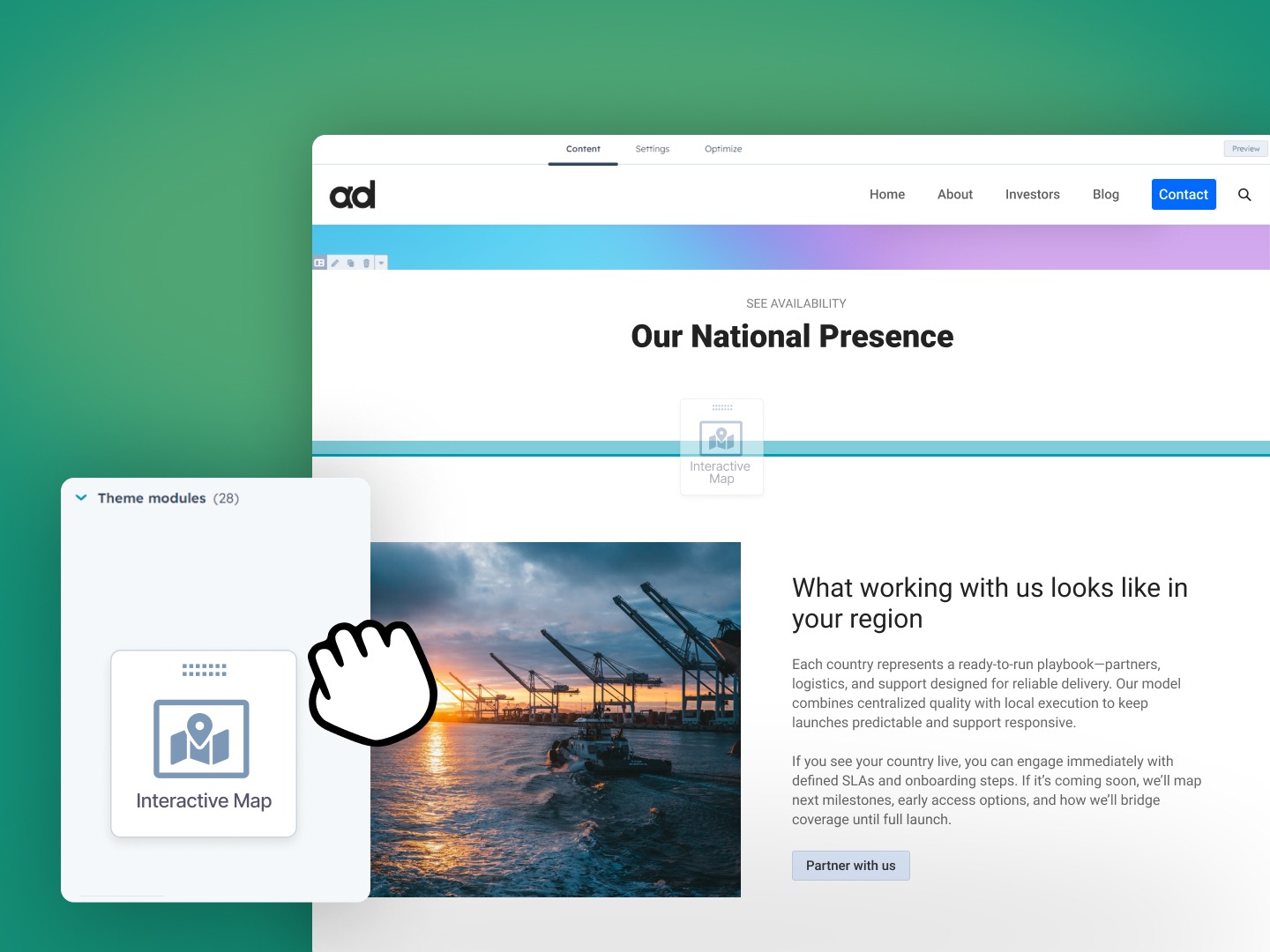 Easily integrate with your existing HubSpot pages
